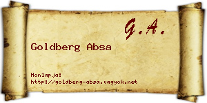 Goldberg Absa névjegykártya